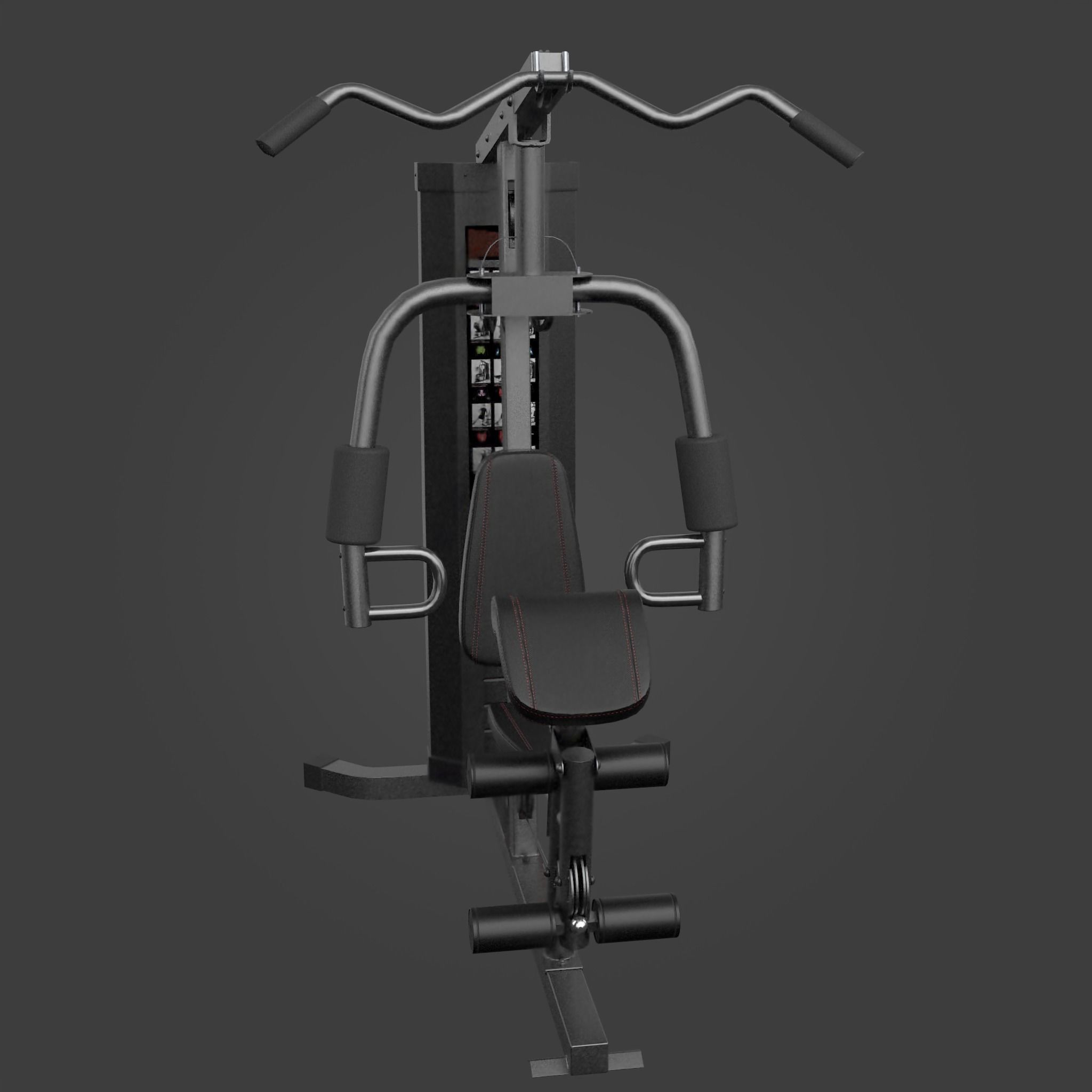 Multi-functional home gym station-Exercise Equipment-07 Low-poly 3D model_3