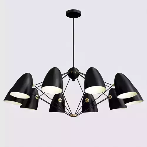 JLYLITE 10-Light Sputnik Chandelier Black 3D model
