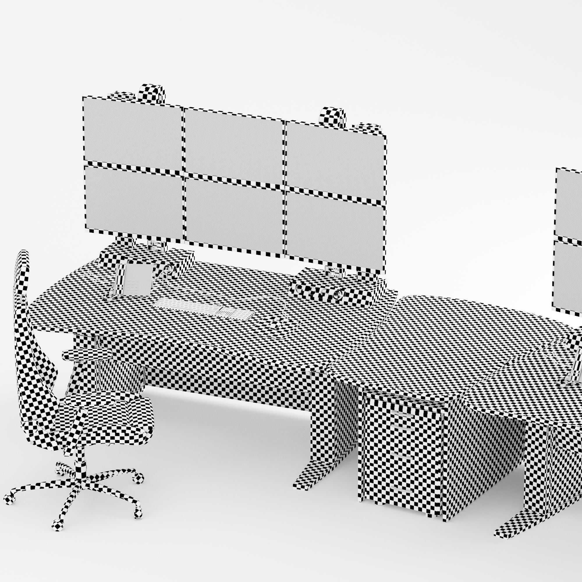 Vertiv Knurr Ergocon Control Room Infrastructure 3D model_5