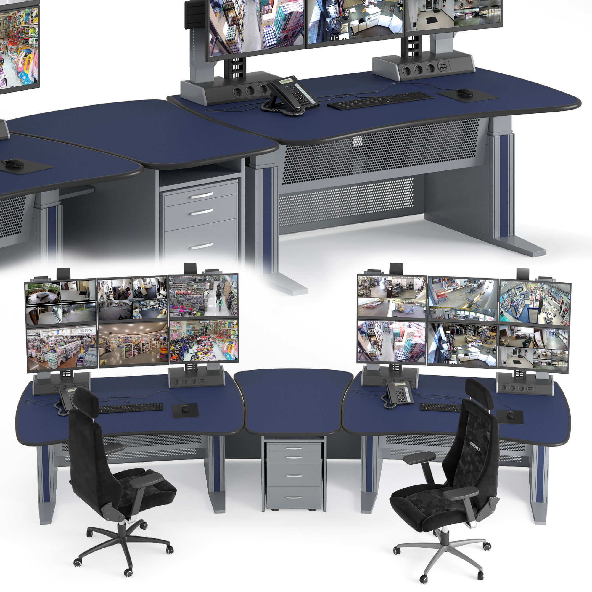 Vertiv Knurr Ergocon Control Room Infrastructure 3D model_0