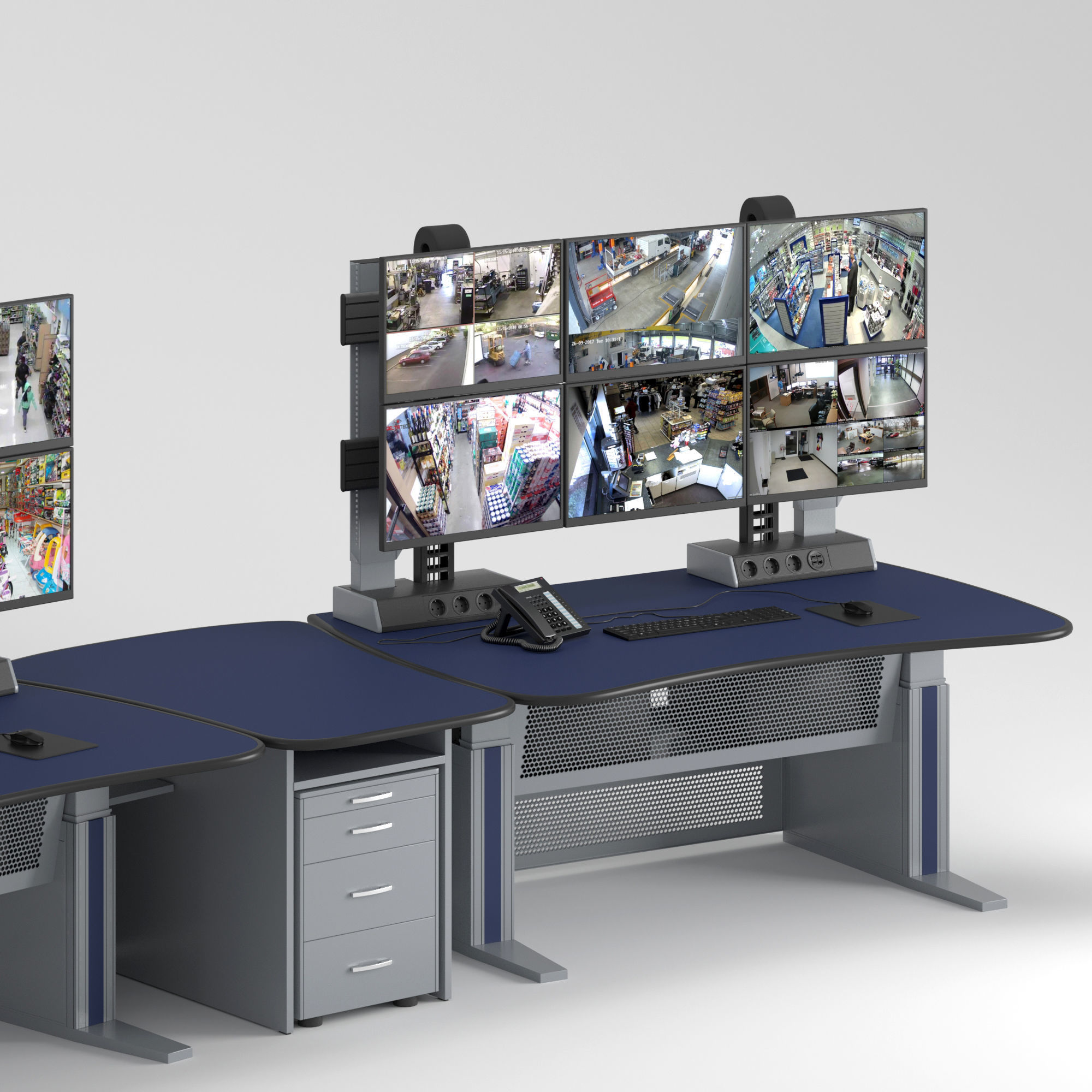 Vertiv Knurr Ergocon Control Room Infrastructure 3D model_2