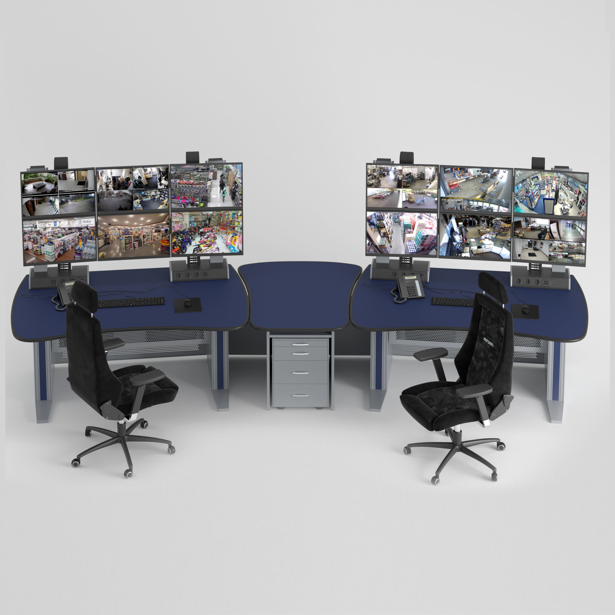 Vertiv Knurr Ergocon Control Room Infrastructure 3D model_1
