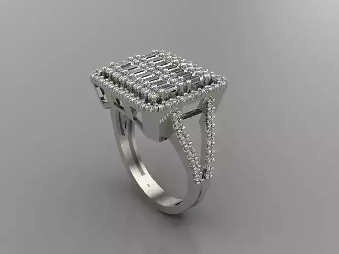 GC GOLD T78-  Baguette ring Diamond gold 