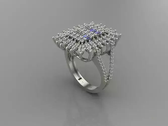 GC GOLD T79- Baguette  ring Diamond gold 