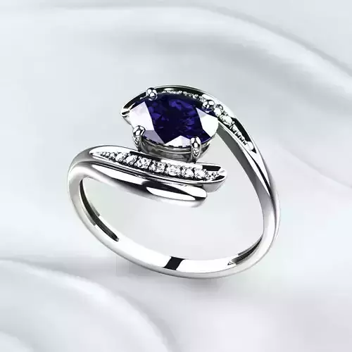 Sapphire Oval Golden Ring