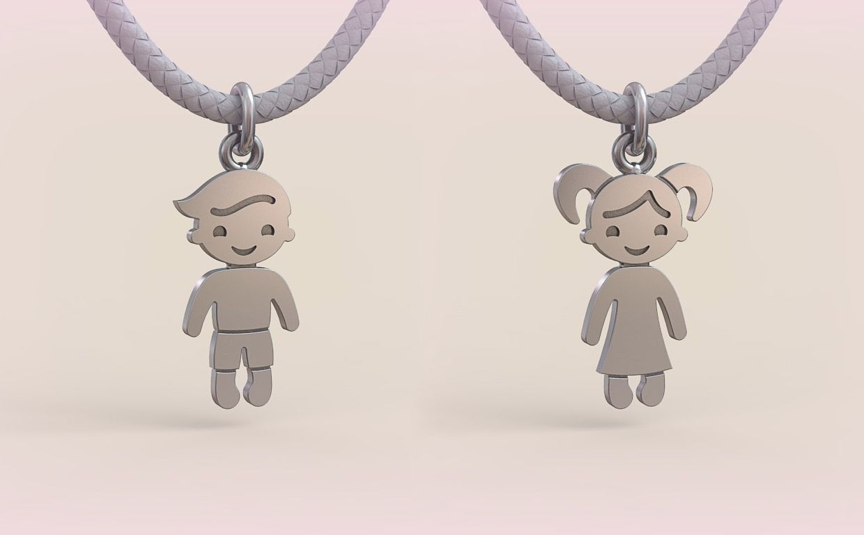 Pendant Boy and Girl 08 3D print model