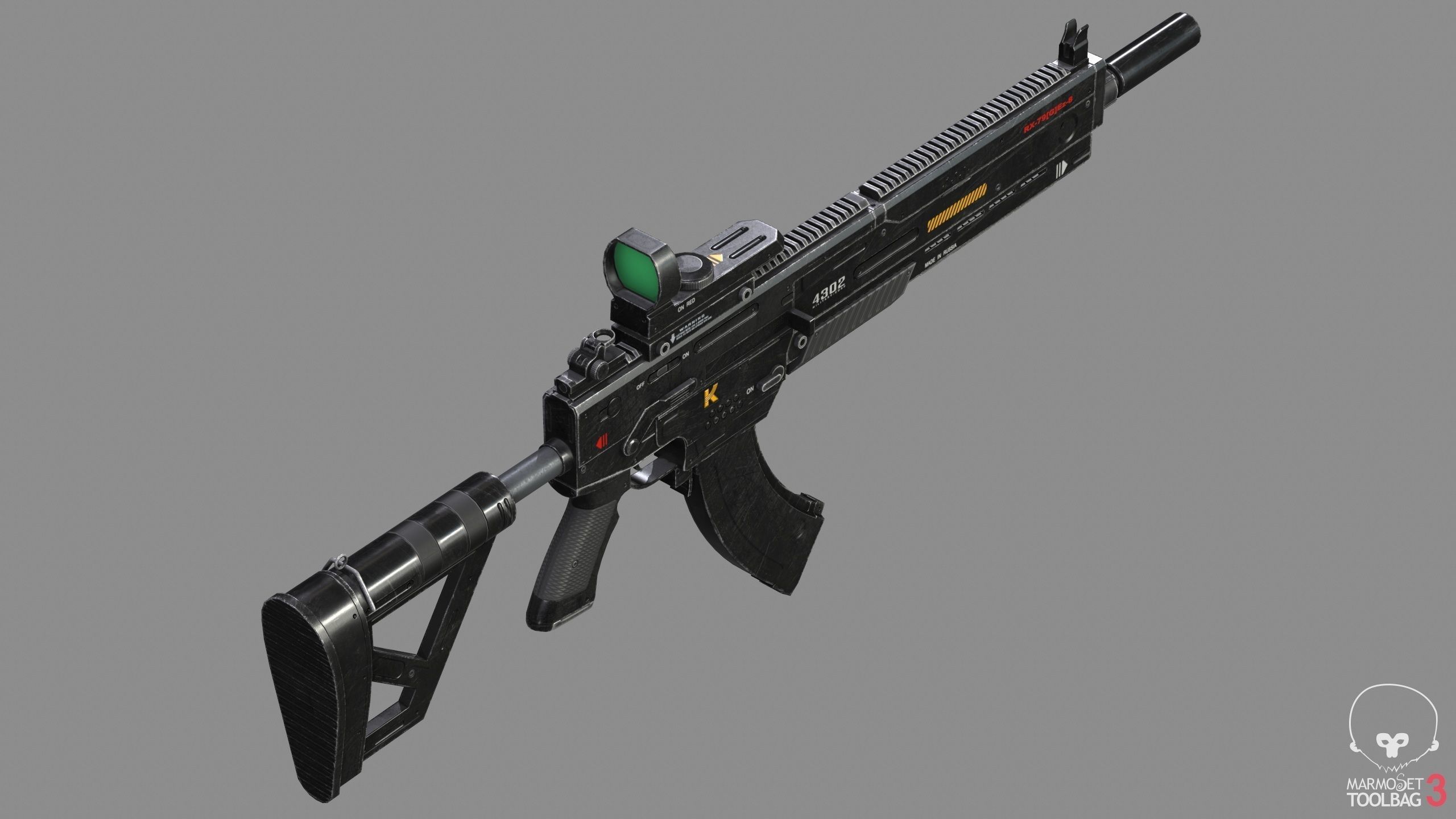 3D model Sci-Fi Automatic Weapon AK600 VR / AR / low-poly | CGTrader