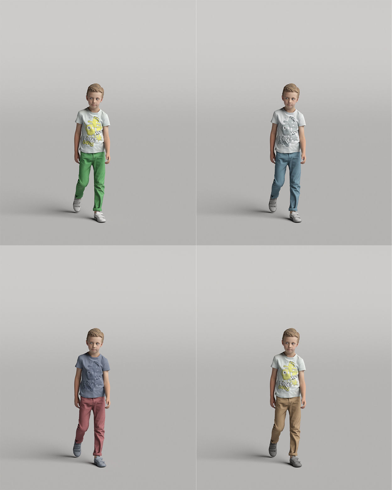 Humano 20-Collection 04 -  DIVERSE POSED PEOPLE - 20x 3D models  3D model_32