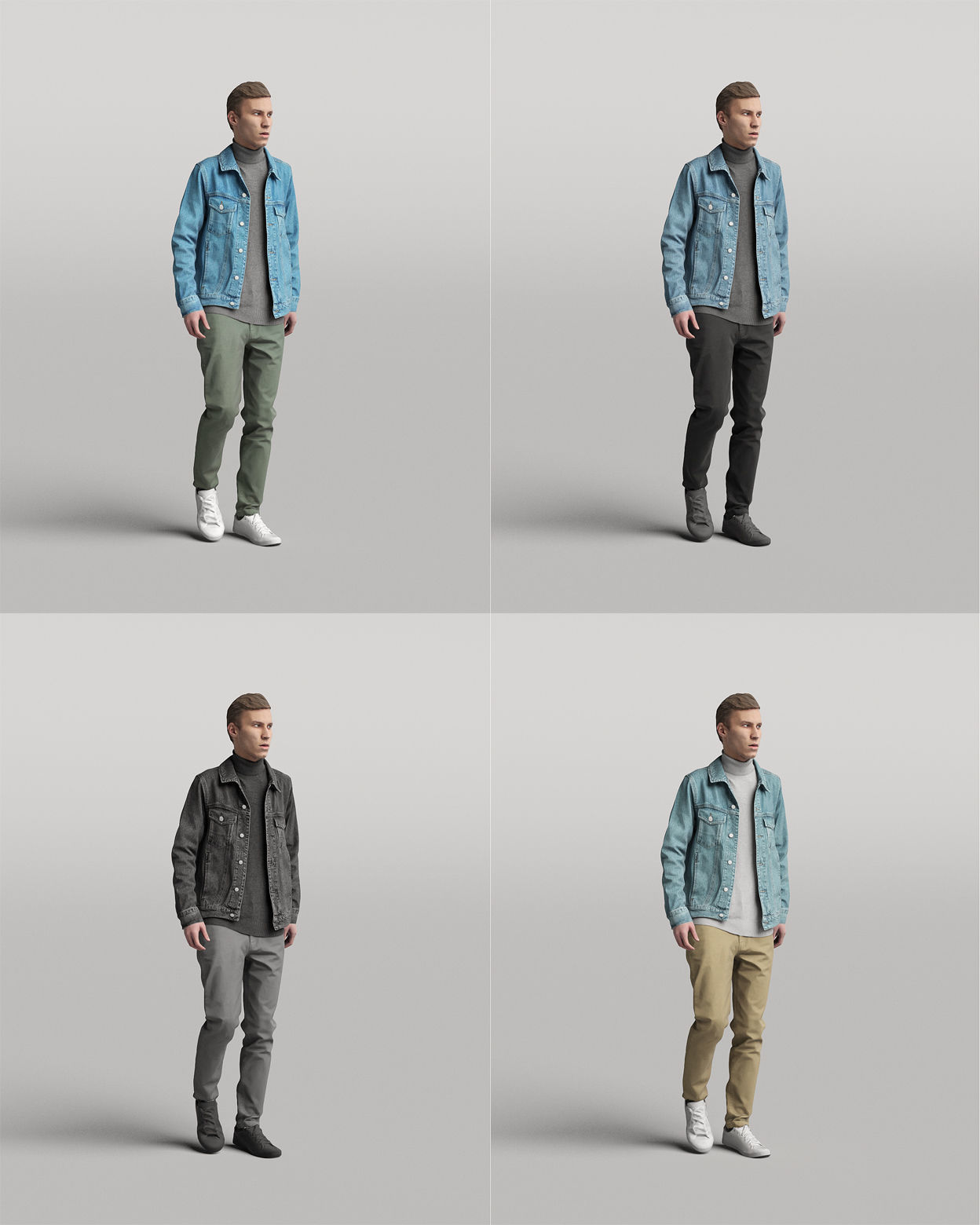 Humano 20-Collection 04 -  DIVERSE POSED PEOPLE - 20x 3D models  3D model_30