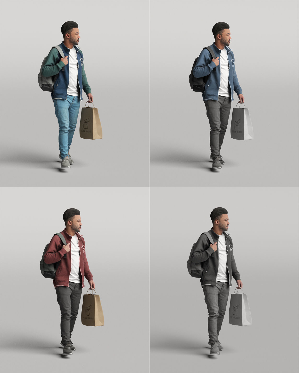 Humano 20-Collection 04 -  DIVERSE POSED PEOPLE - 20x 3D models  3D model_27