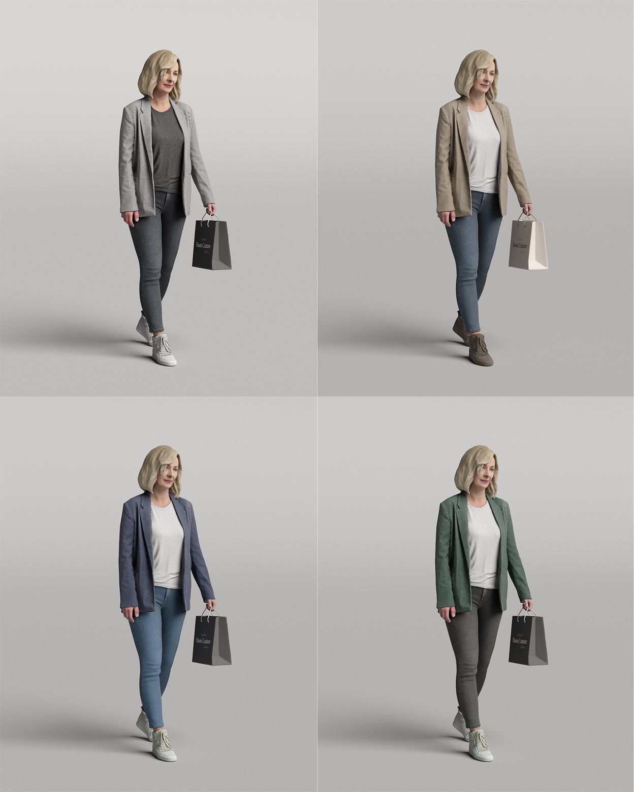 Humano 20-Collection 04 -  DIVERSE POSED PEOPLE - 20x 3D models  3D model_37