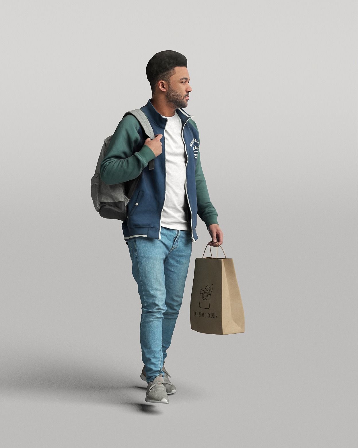 Humano 20-Collection 04 -  DIVERSE POSED PEOPLE - 20x 3D models  3D model_7