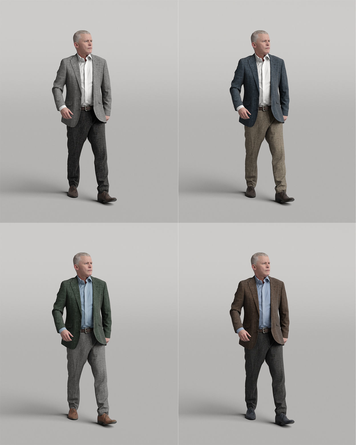 Humano 20-Collection 04 -  DIVERSE POSED PEOPLE - 20x 3D models  3D model_35