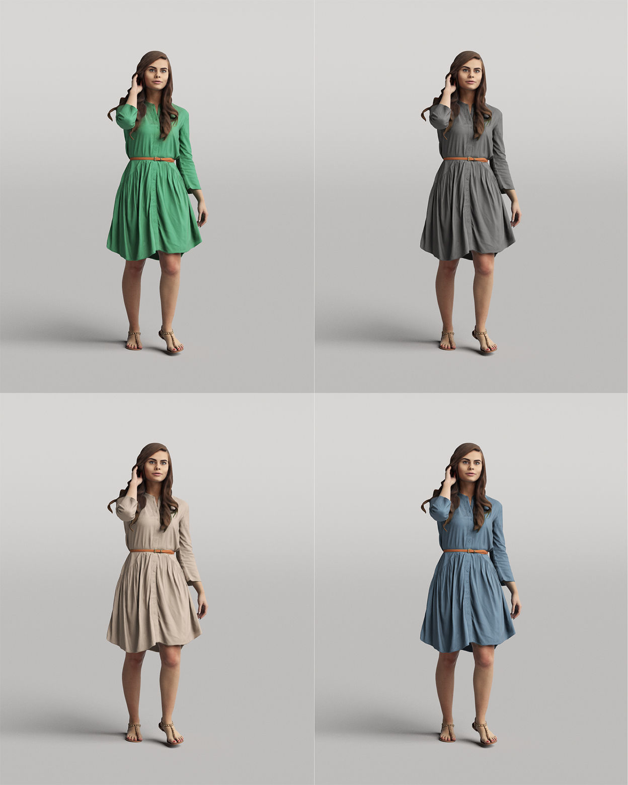 Humano 20-Collection 04 -  DIVERSE POSED PEOPLE - 20x 3D models  3D model_21