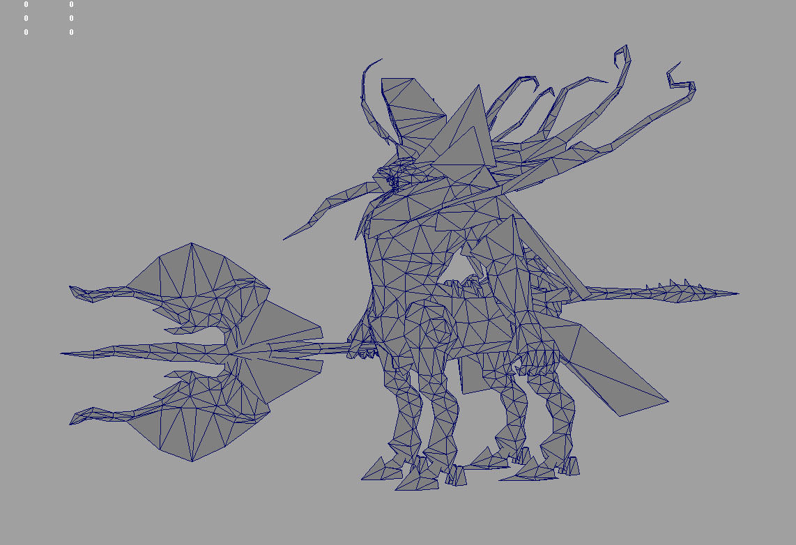 Sphinx final fantasy xiv art Low-poly 3D model_5