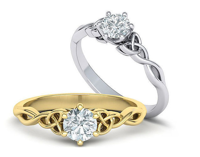 Solitaire Knot  Engagement ring 3dmodel printable 3D print model