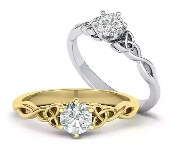 Solitaire Knot  Engagement ring 3dmodel printable 3D print model