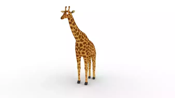 Cartoon Giraffe - Rigged Low-poly 3D model