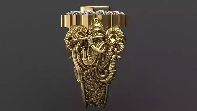 Krishana ji  Antique Gents Men Ring