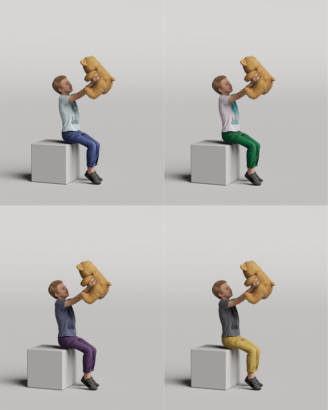 Humano 20-Collection 05 - CASUAL FAMILY PEOPLE - 20x 3D models  3D model_23