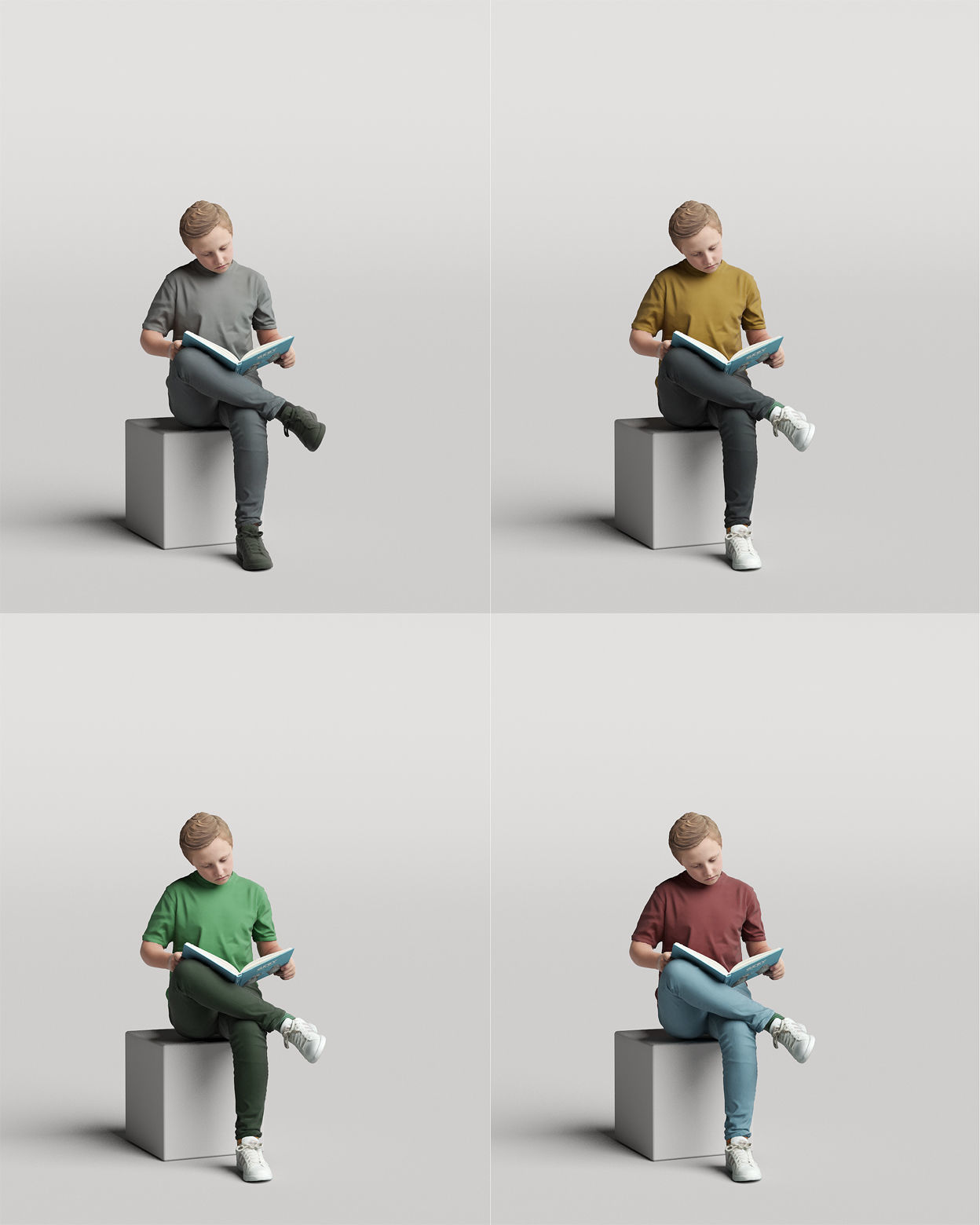 Humano 20-Collection 05 - CASUAL FAMILY PEOPLE - 20x 3D models  3D model_28