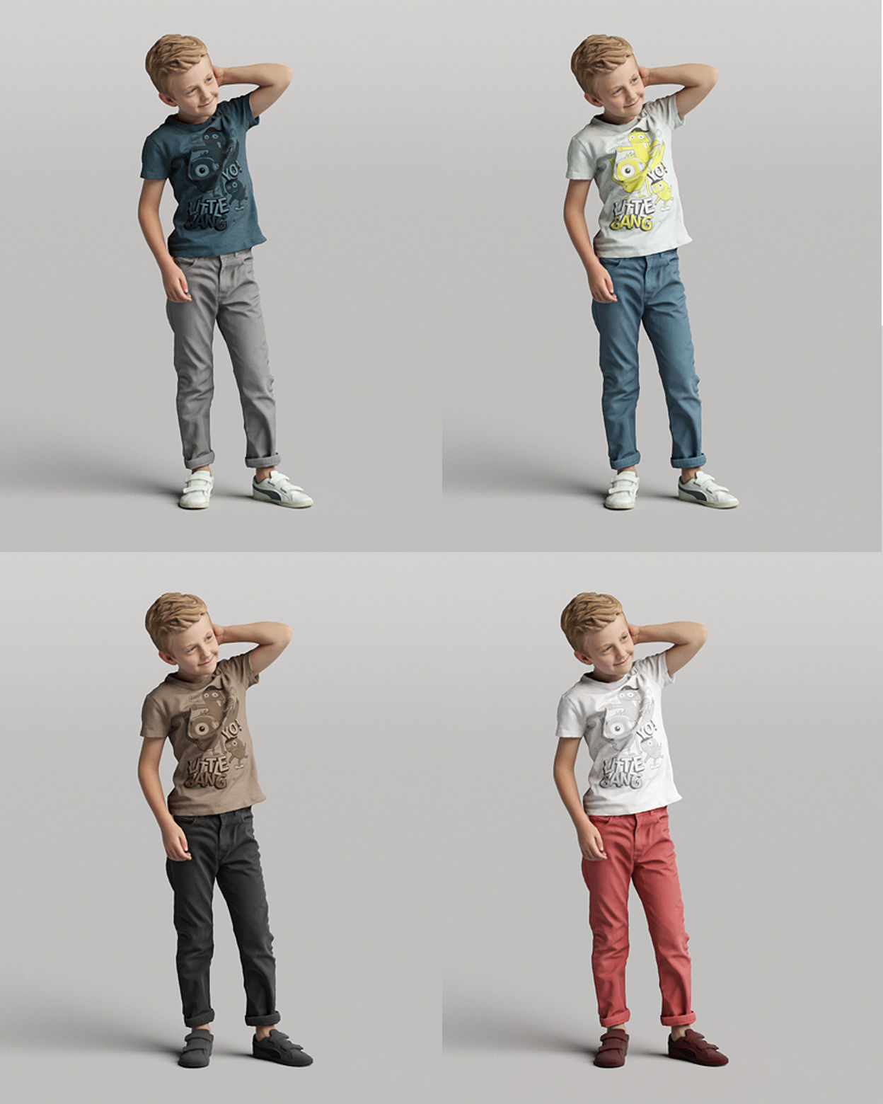 Humano 20-Collection 05 - CASUAL FAMILY PEOPLE - 20x 3D models  3D model_22