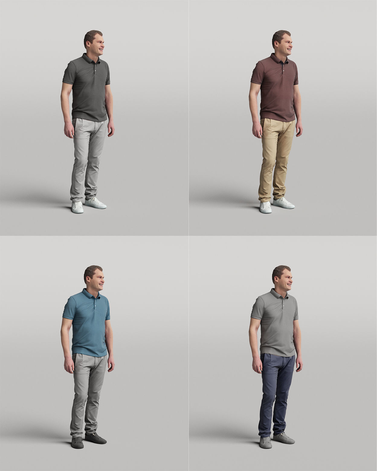 Humano 20-Collection 05 - CASUAL FAMILY PEOPLE - 20x 3D models  3D model_35