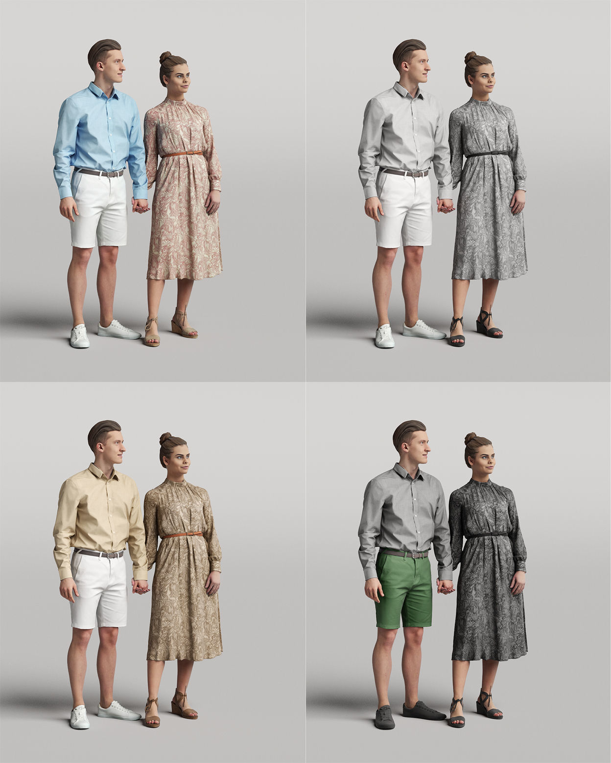 Humano 20-Collection 05 - CASUAL FAMILY PEOPLE - 20x 3D models  3D model_29