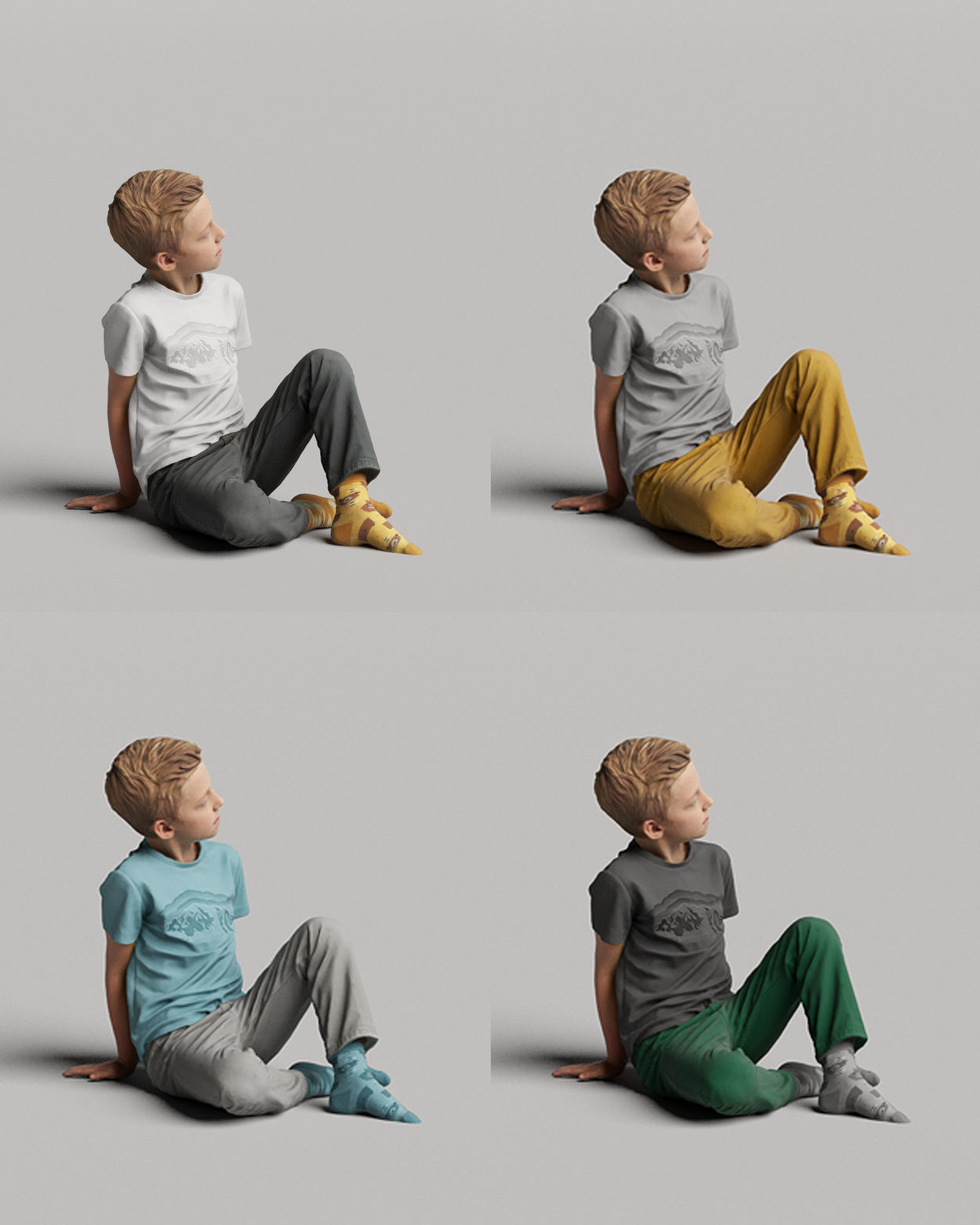 Humano 20-Collection 05 - CASUAL FAMILY PEOPLE - 20x 3D models  3D model_24