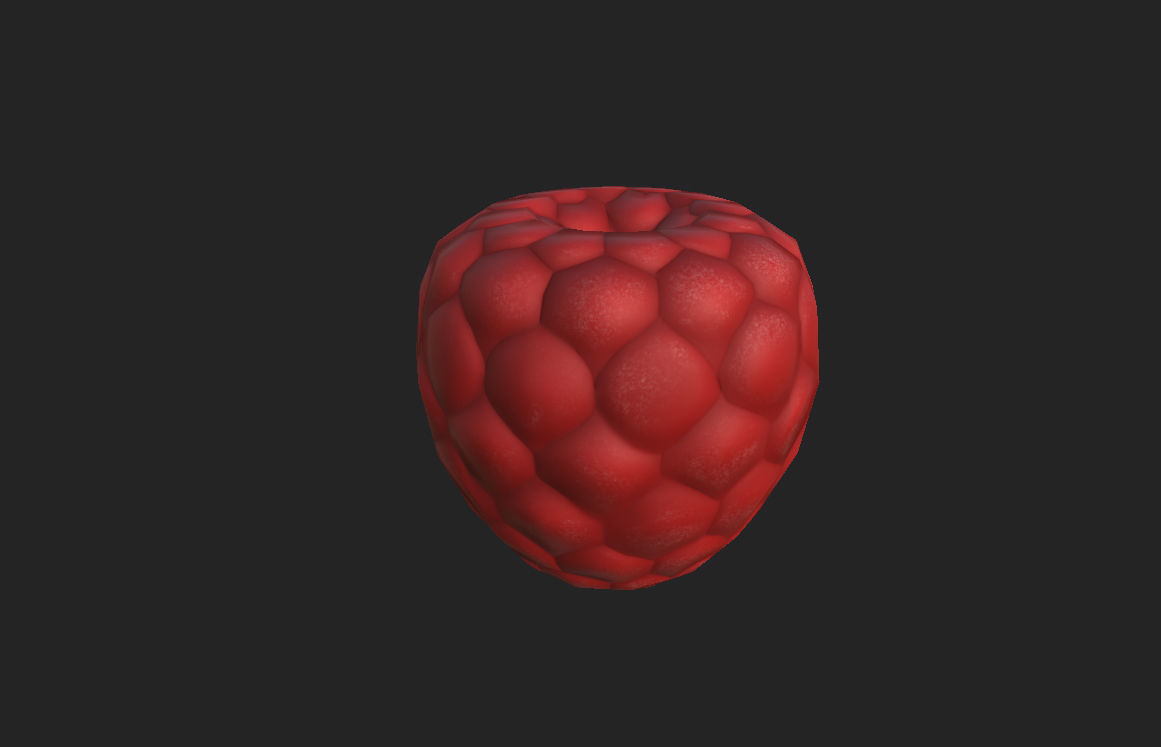 Raspberry Low-poly 3D model_3