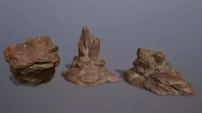 Rock Set Low-poly 3D model