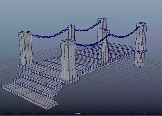 Bridge wooden with chains