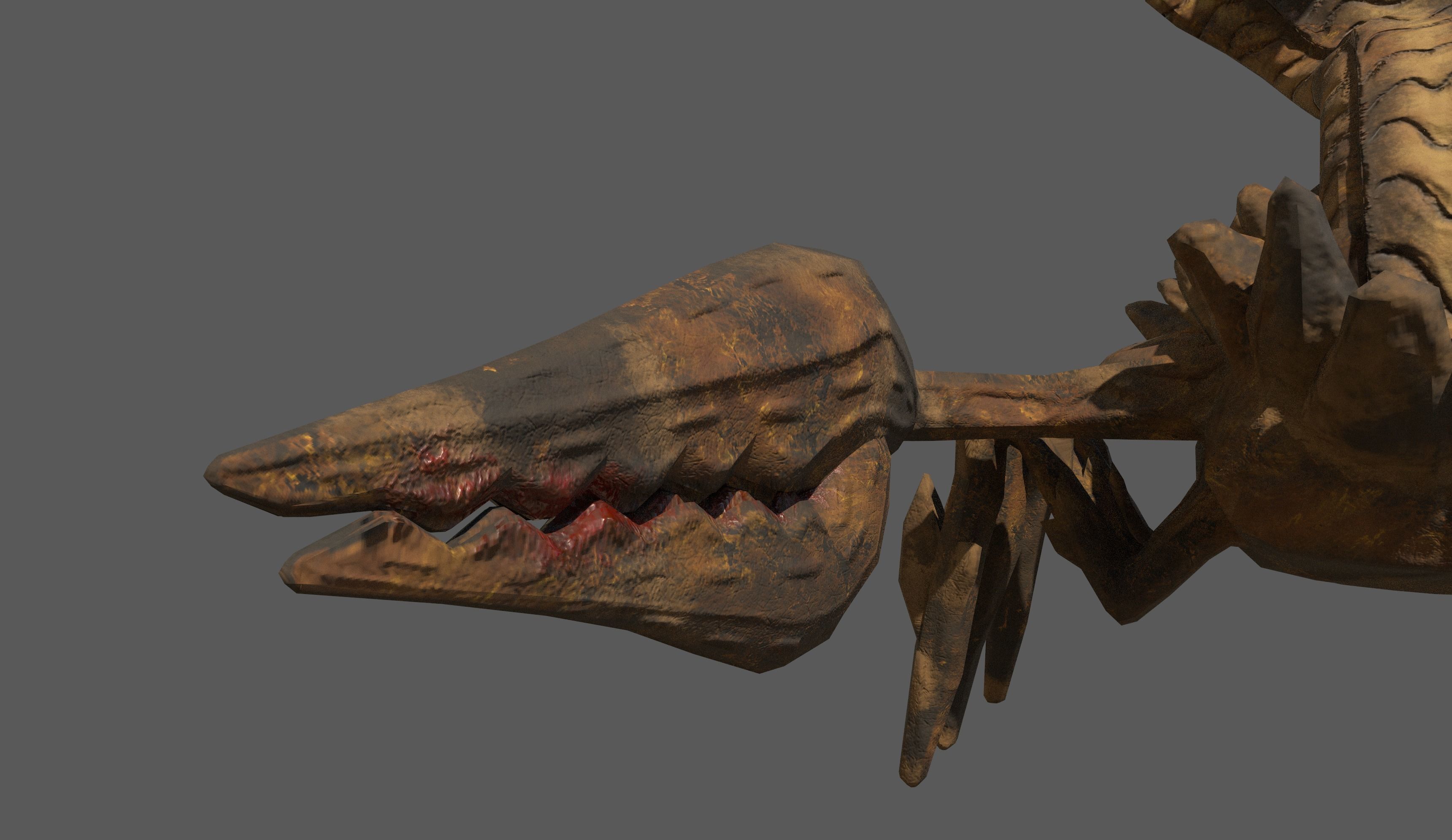 Snake Scorpion Fantasy Creature rigged and animated Low-poly 3D model_10