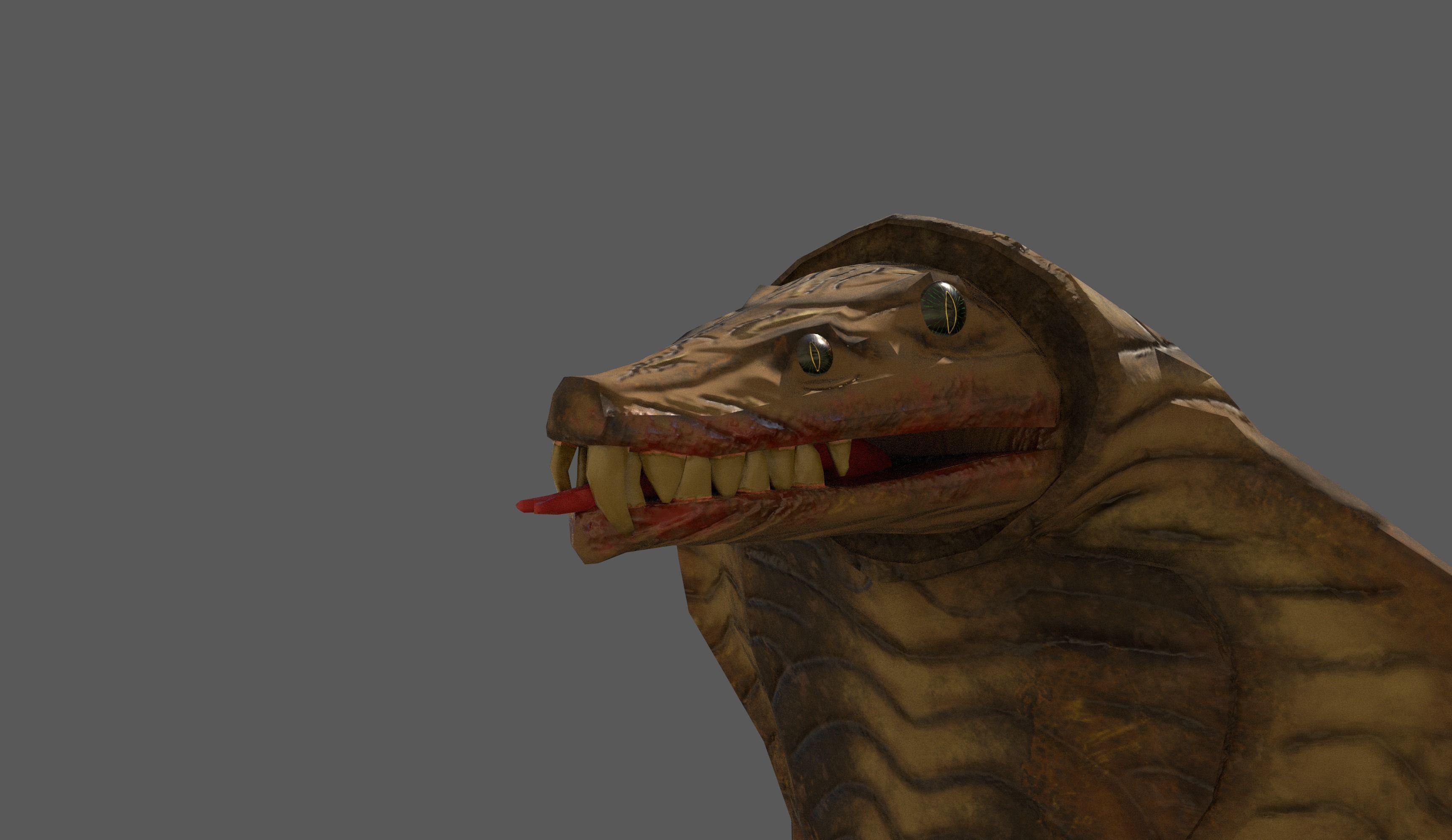 Snake Scorpion Fantasy Creature rigged and animated Low-poly 3D model_9