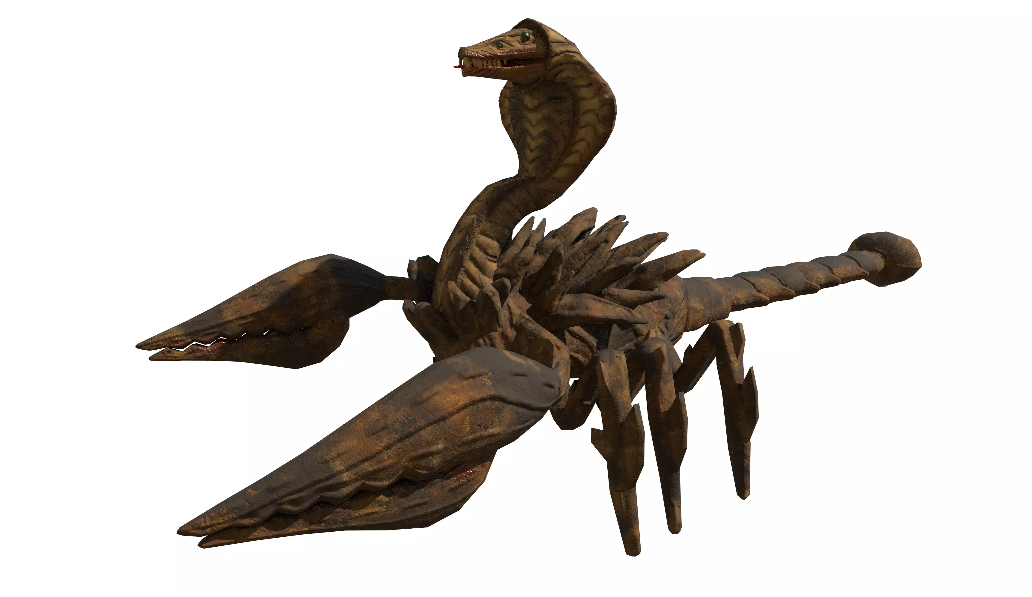 Snake Scorpion Fantasy Creature rigged and animated Low-poly 3D model_0