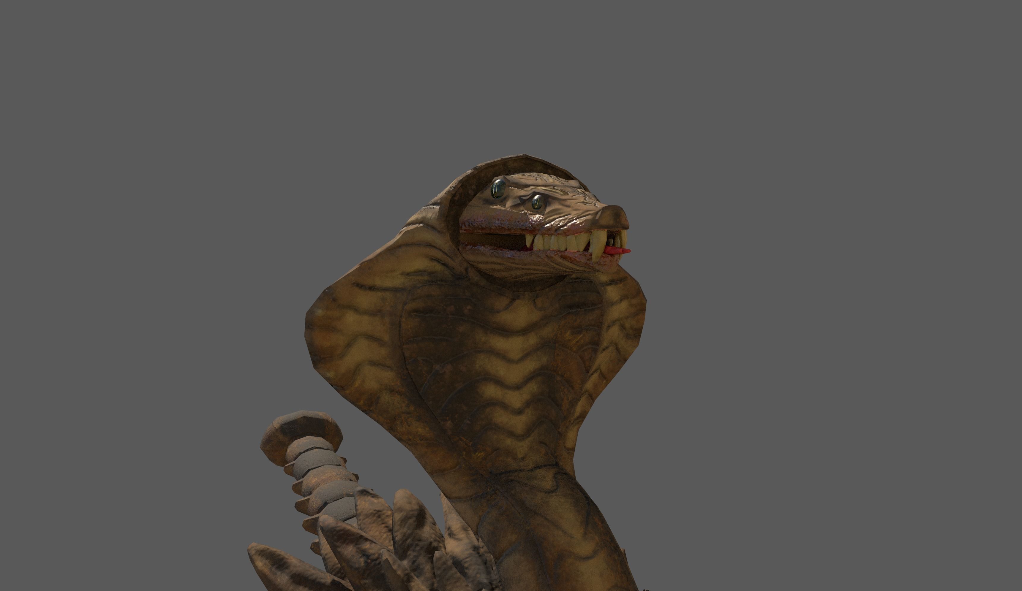 Snake Scorpion Fantasy Creature rigged and animated Low-poly 3D model_6