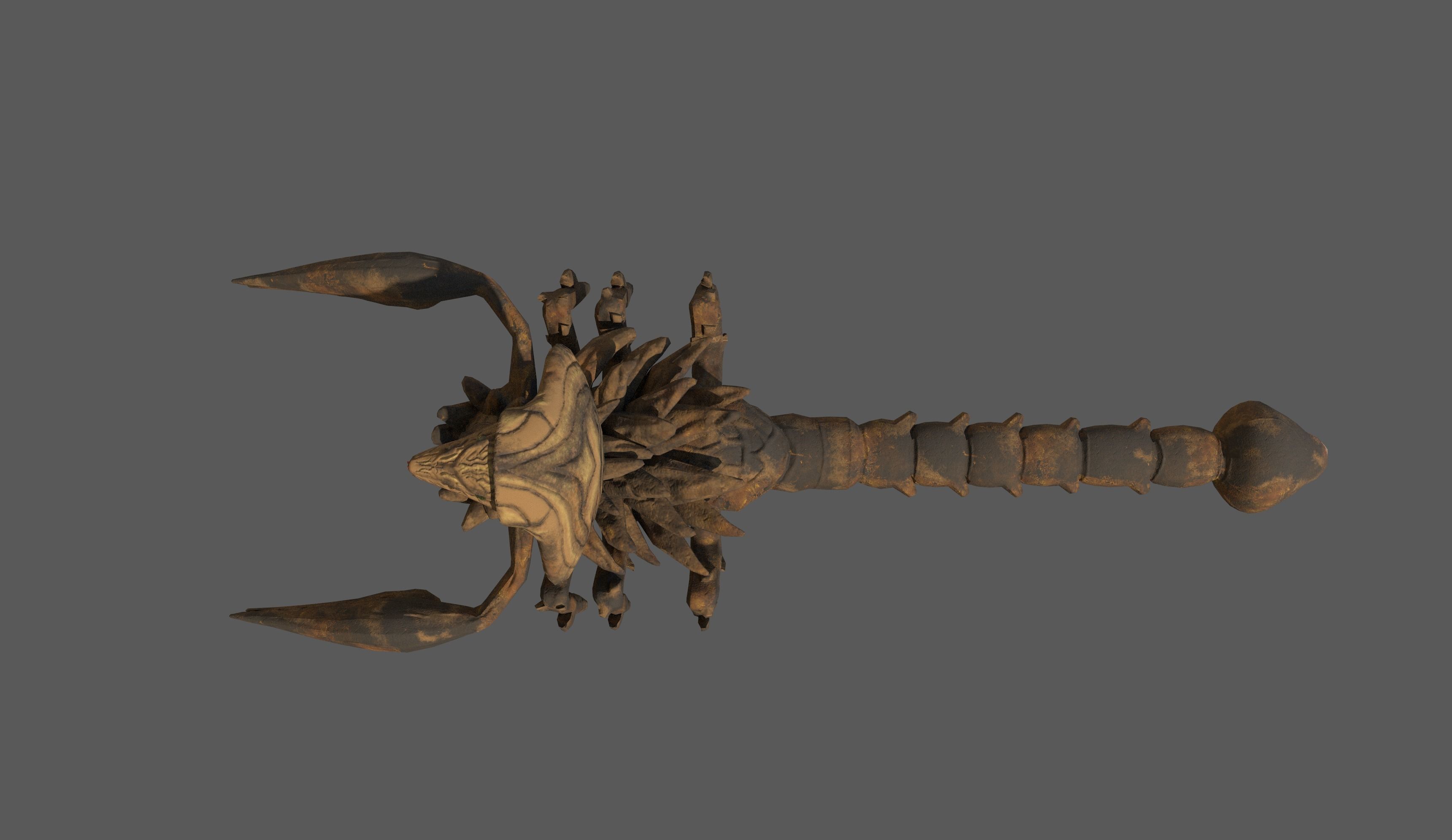 Snake Scorpion Fantasy Creature rigged and animated Low-poly 3D model_1