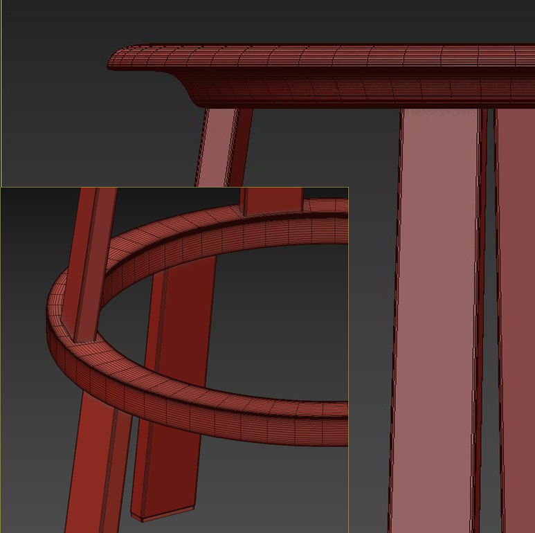 HAY REVOLVER stools with table 3D model_4