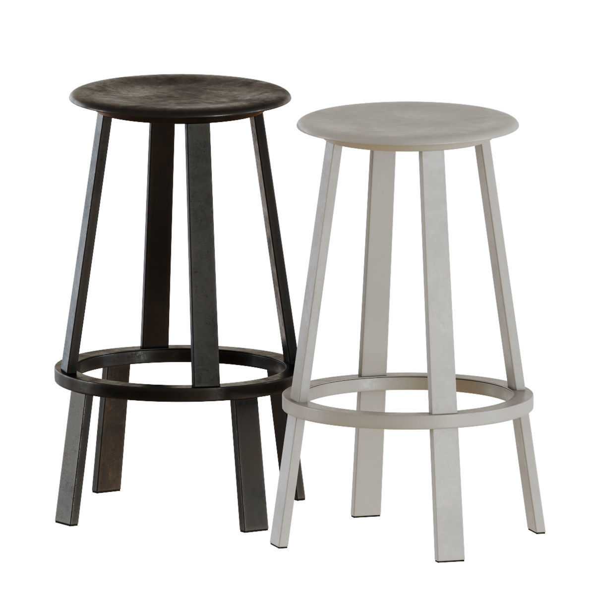 HAY REVOLVER stools with table 3D model_1