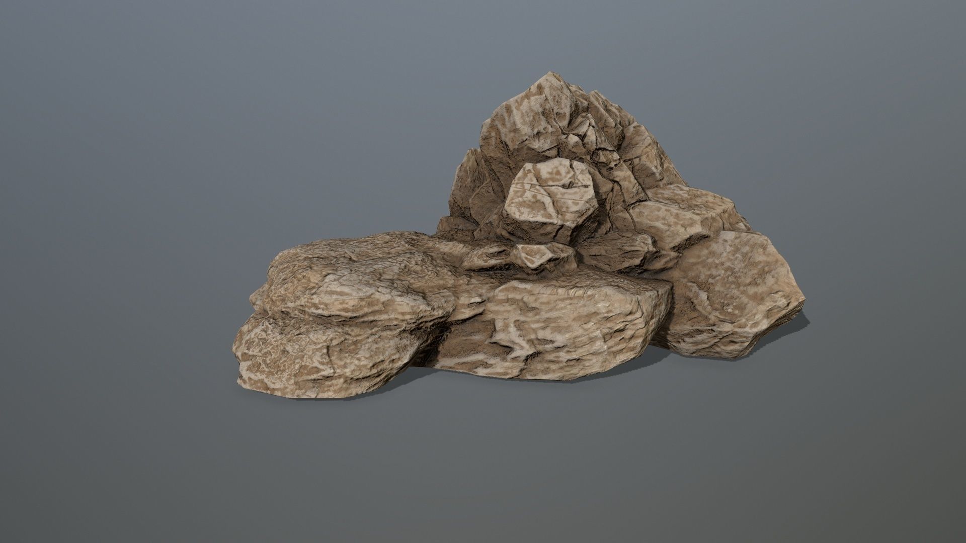 Rock Set Low-poly 3D model_9
