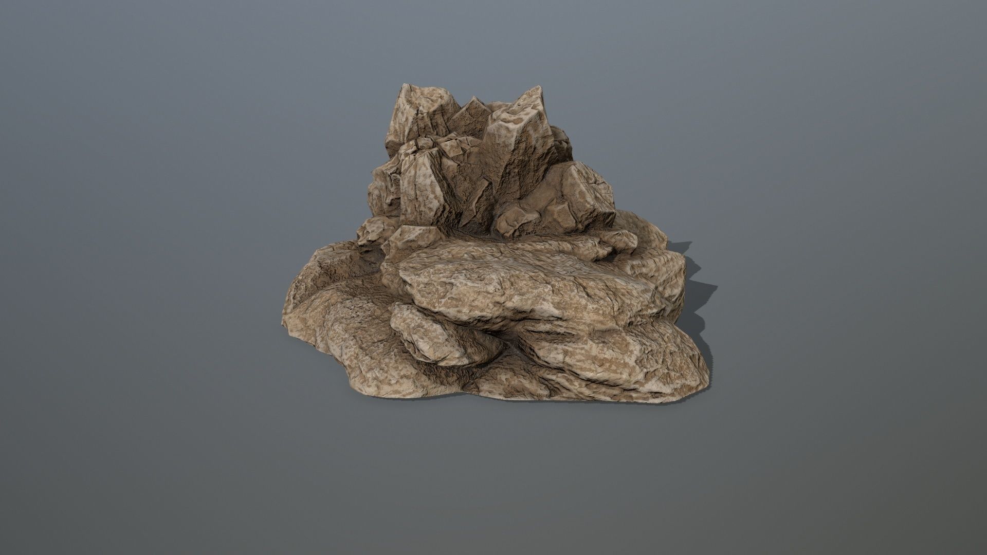 Rock Set Low-poly 3D model_10