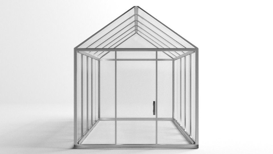Gable Greenhouse 3D model_1