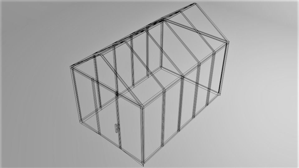 Gable Greenhouse 3D model_5
