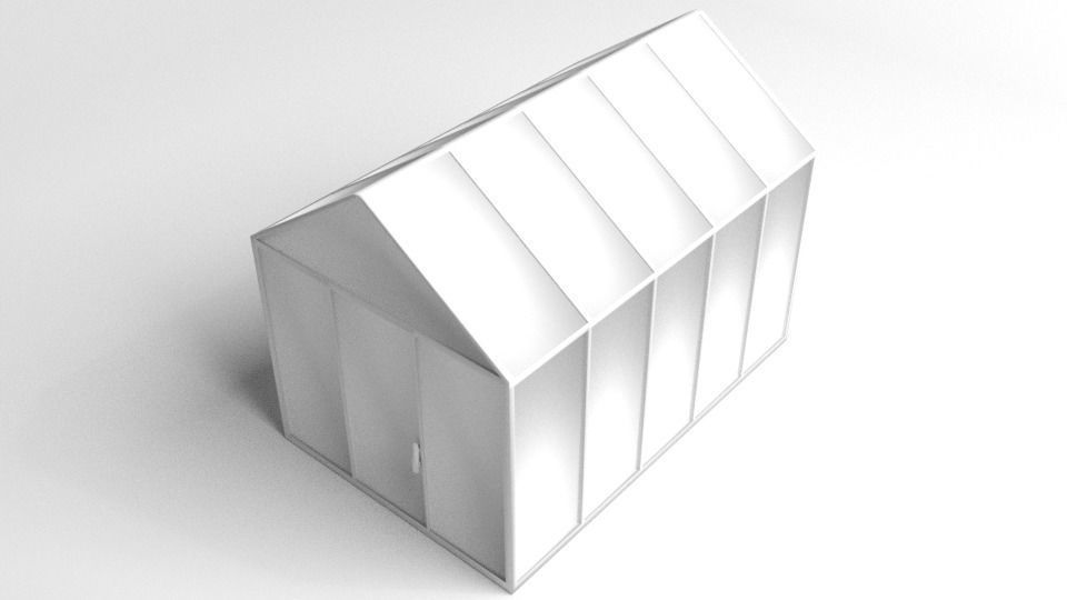 Gable Greenhouse 3D model_4
