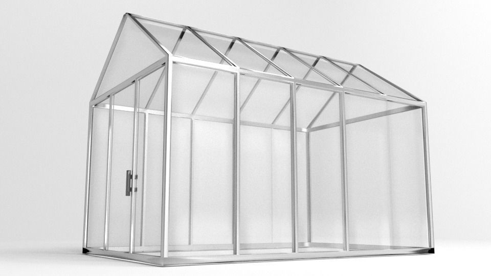 Gable Greenhouse 3D model_3