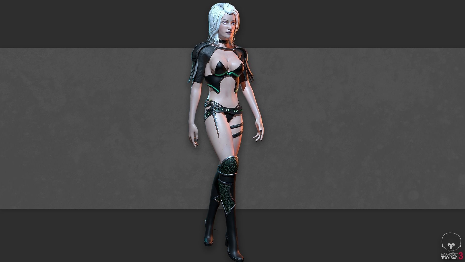 Fantasy Necromancer - Female hero Low-poly 3D model_9