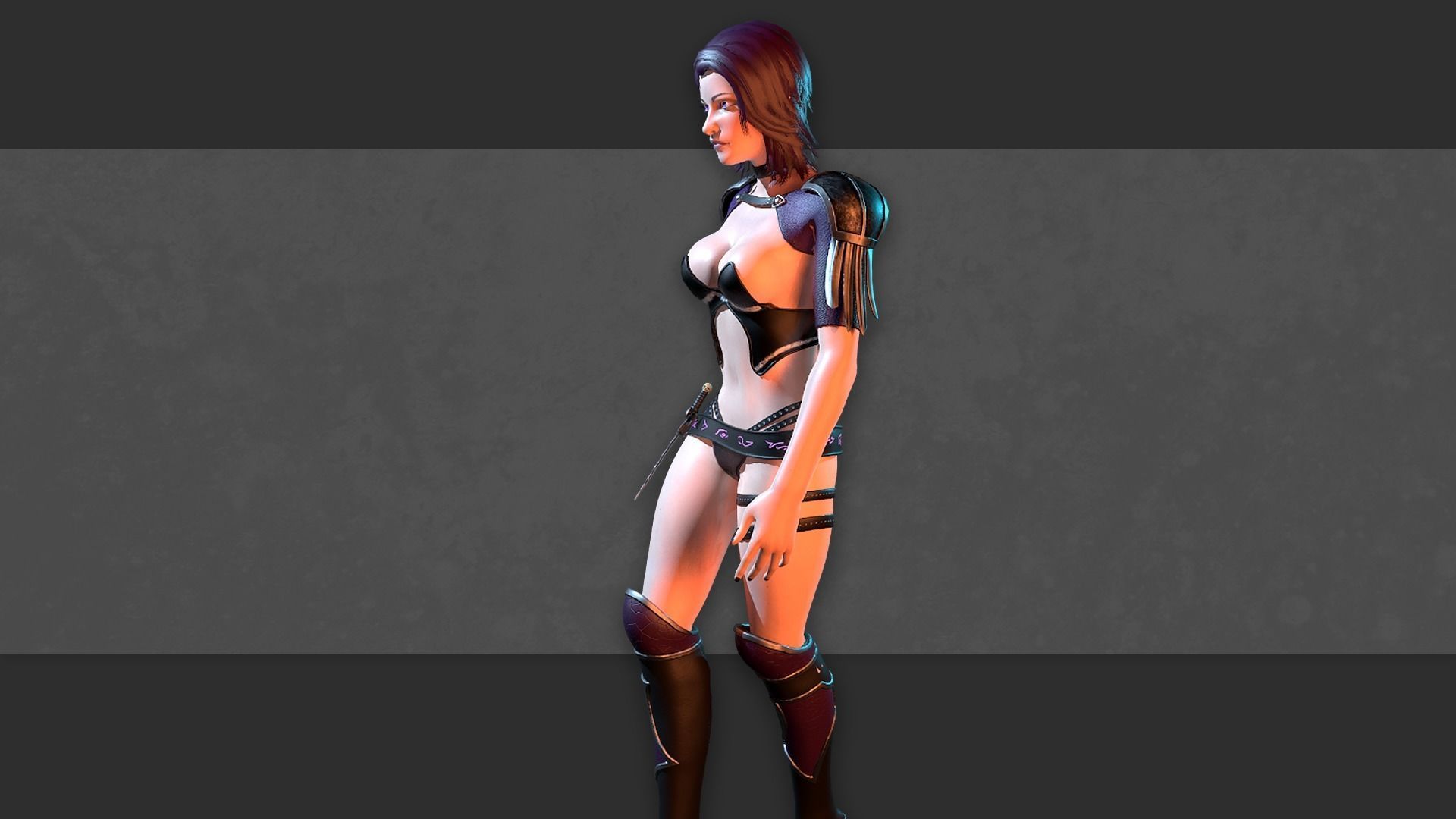 Fantasy Necromancer - Female hero Low-poly 3D model_10