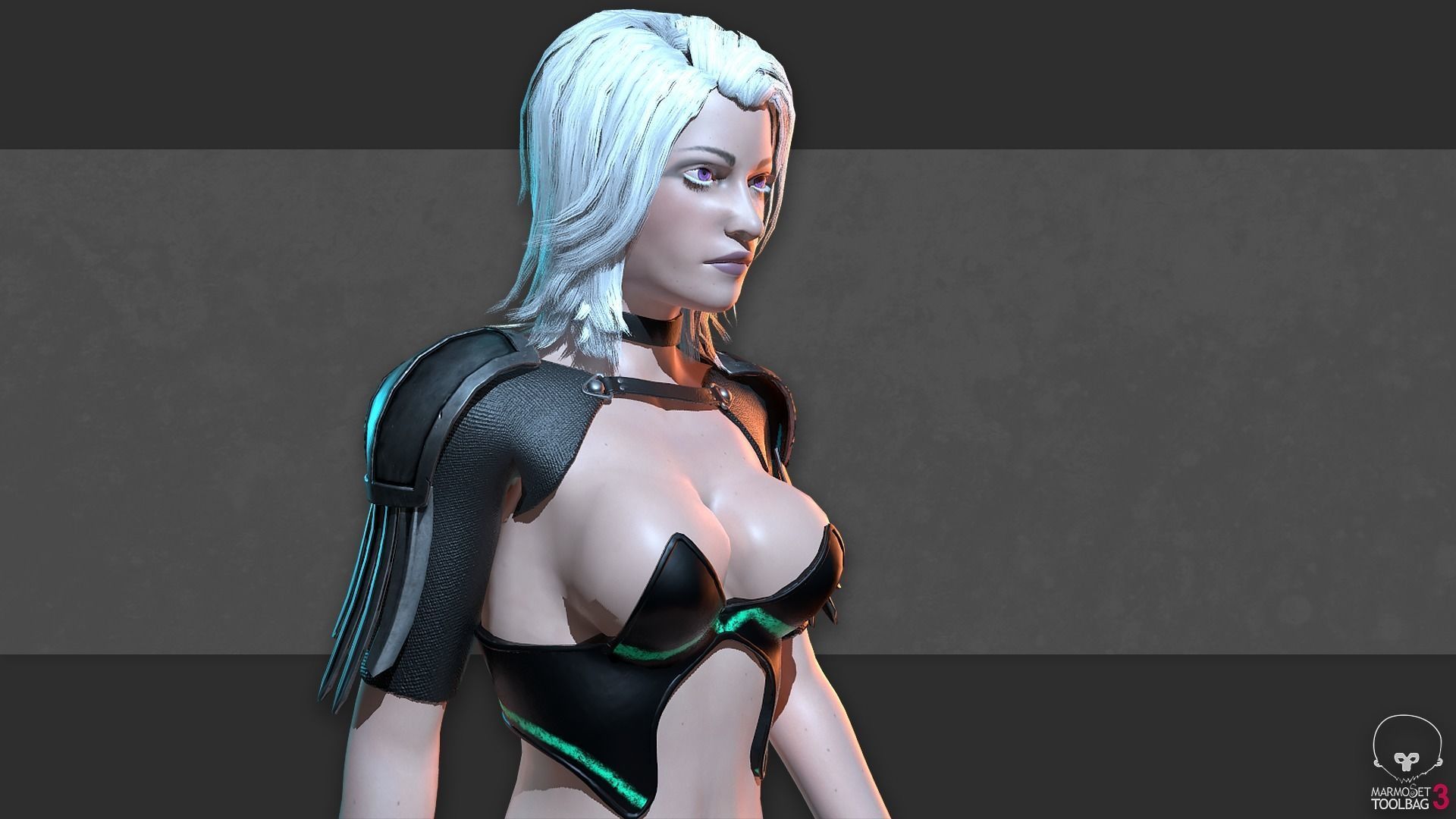 Fantasy Necromancer - Female hero Low-poly 3D model_12