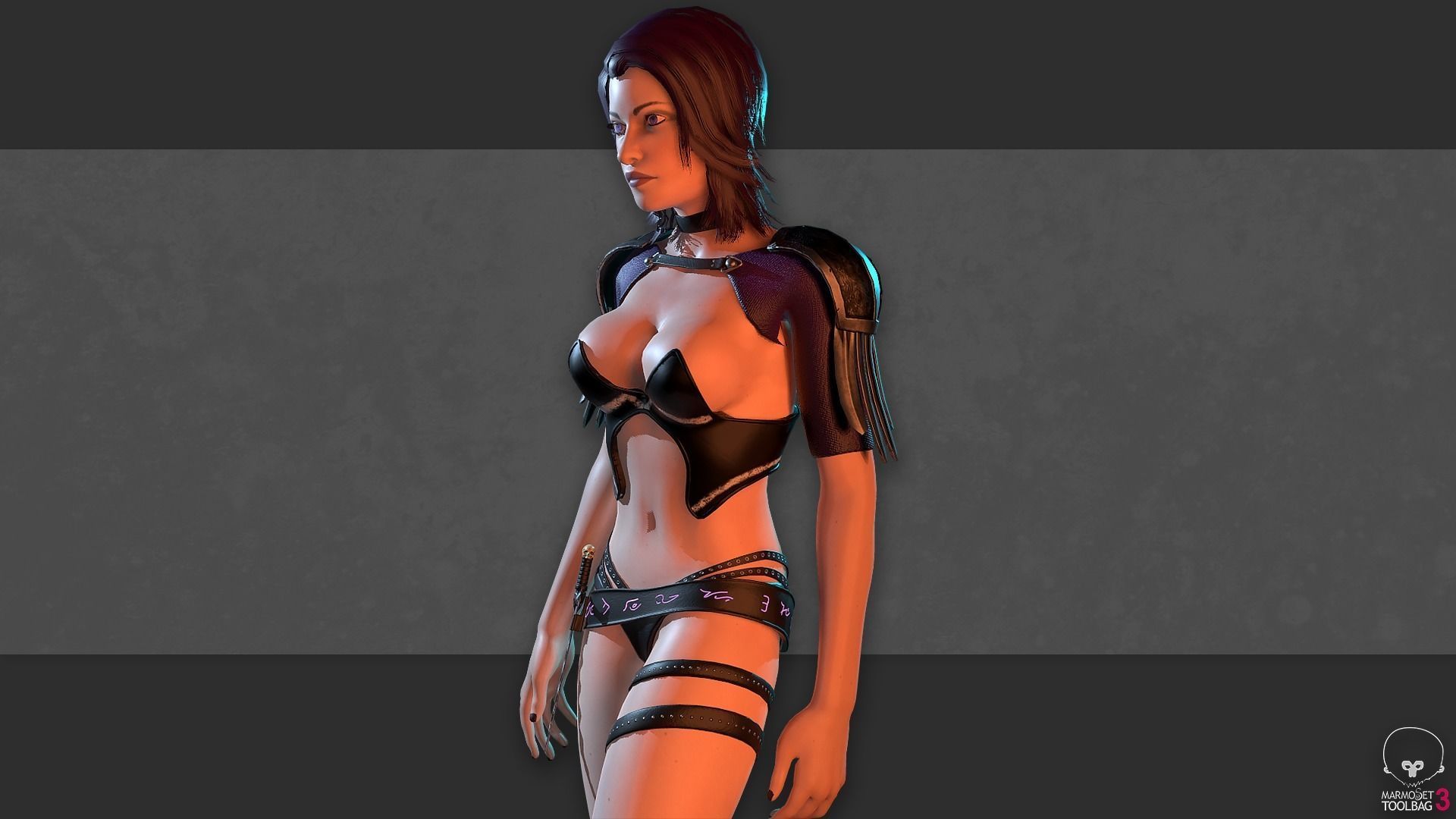 Fantasy Necromancer - Female hero Low-poly 3D model_13