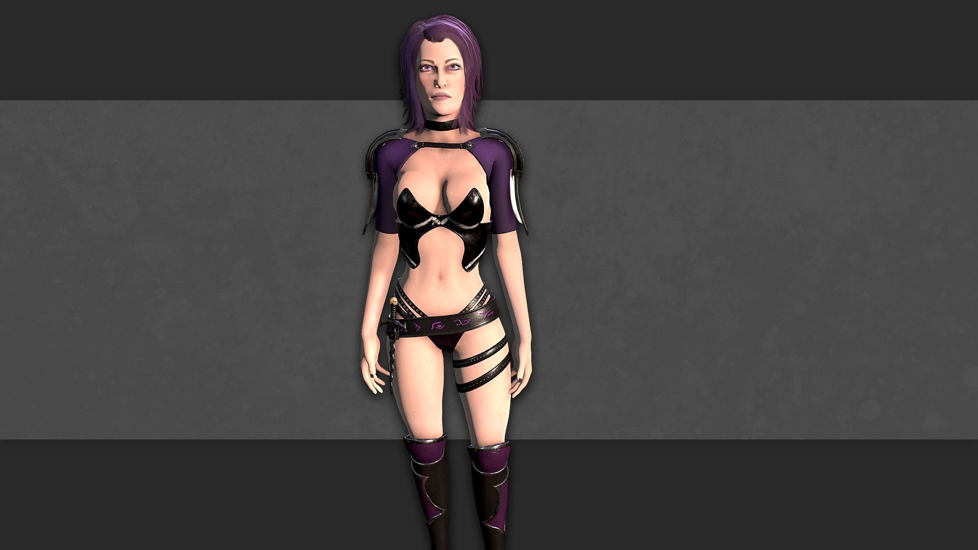 Fantasy Necromancer - Female hero Low-poly 3D model_2